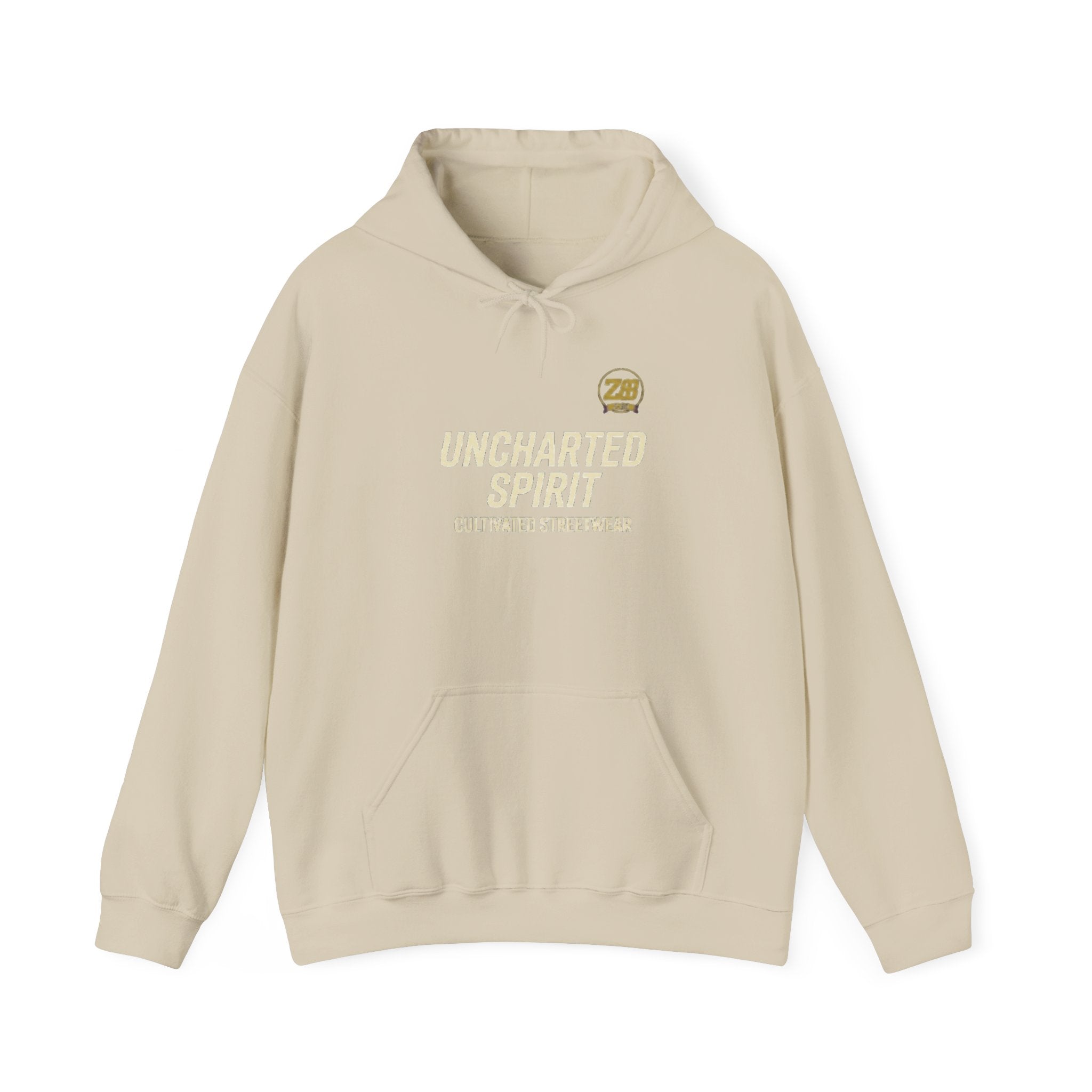Uncharted Spirit Hoodie – Adventure Vibes Pullover with 'Uncharted Spirit' Text