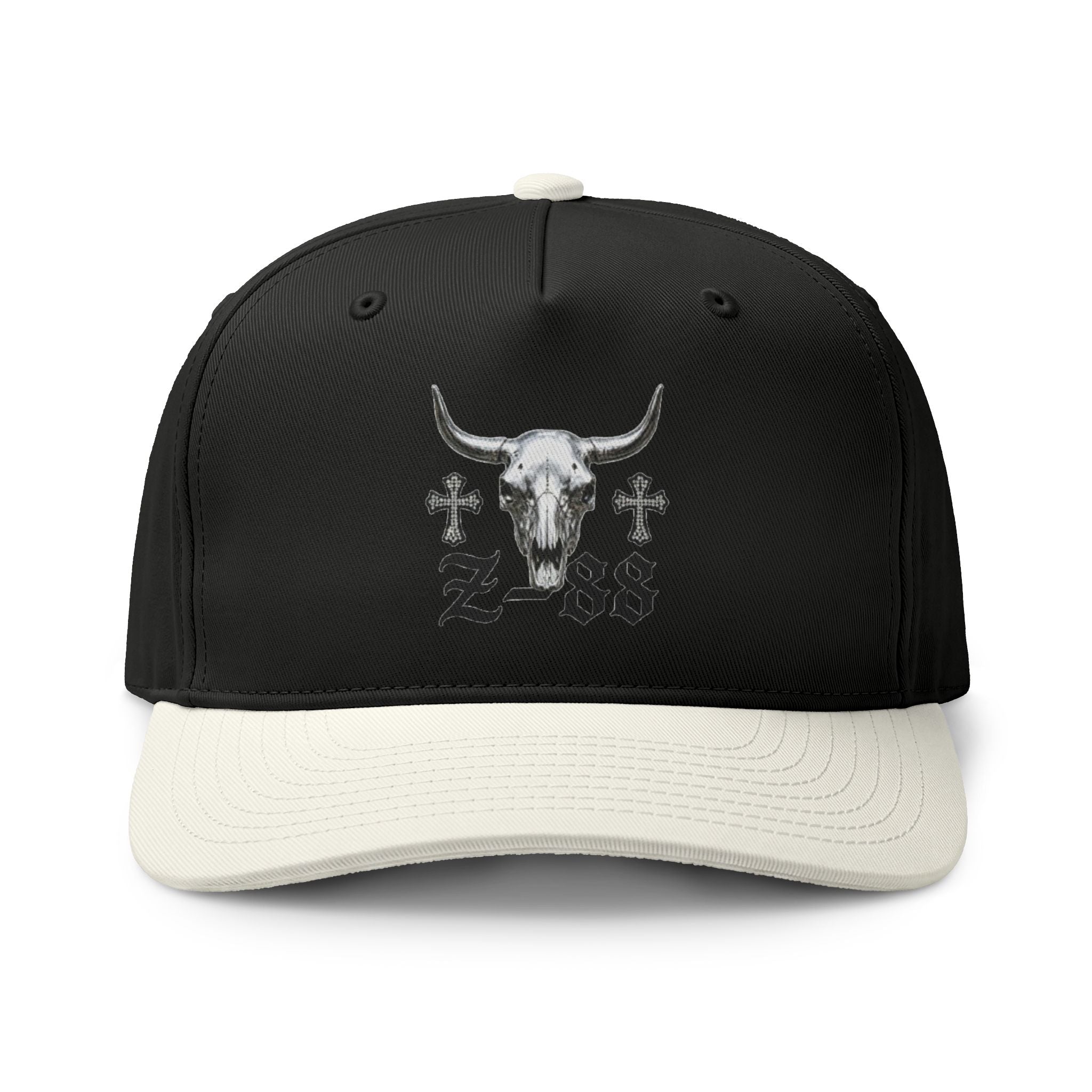 Cow Skull Z-88 Two-Tone Cap — Western Ranch Trucker Hat
