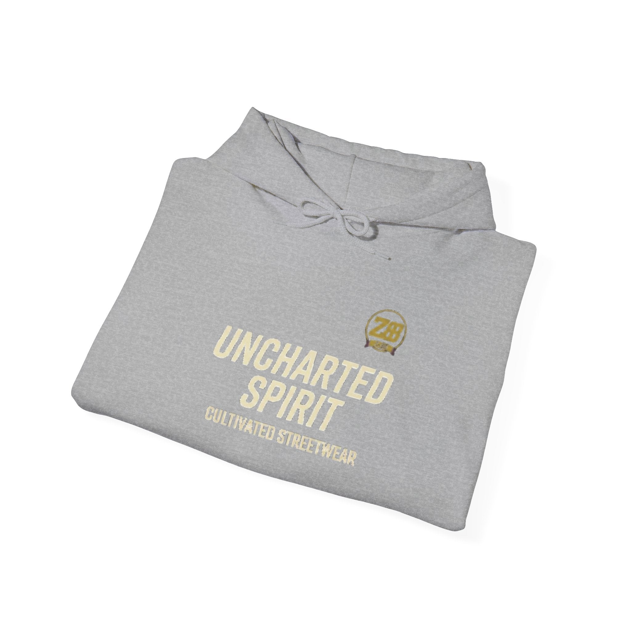 Uncharted Spirit Hoodie – Adventure Vibes Pullover with 'Uncharted Spirit' Text
