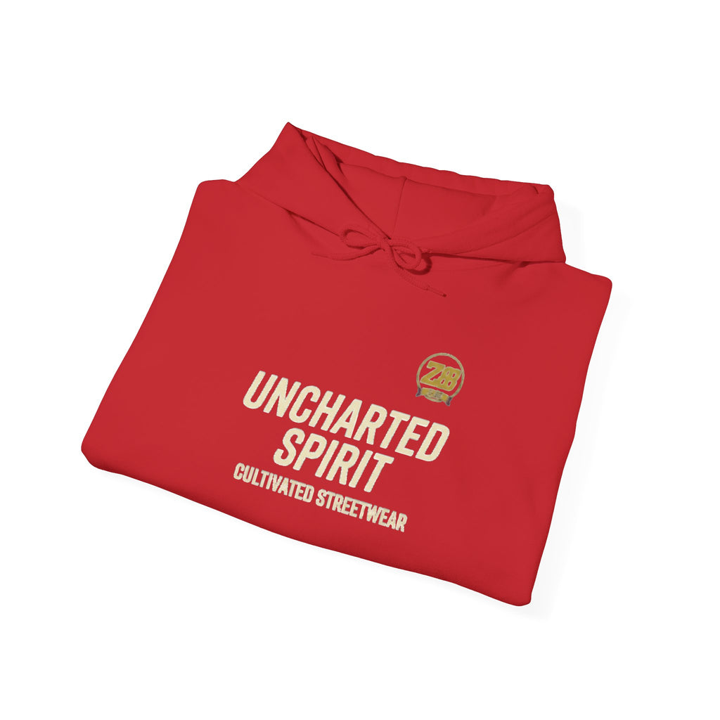 Uncharted Spirit Hoodie – Adventure Vibes Pullover with 'Uncharted Spirit' Text