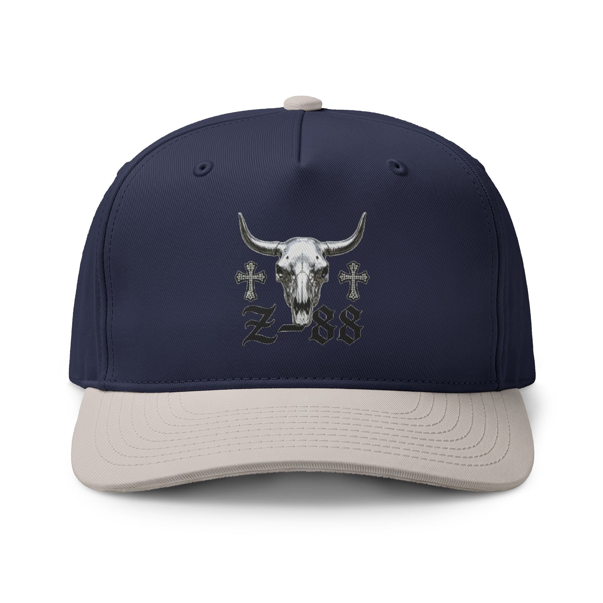 Cow Skull Z-88 Two-Tone Cap — Western Ranch Trucker Hat