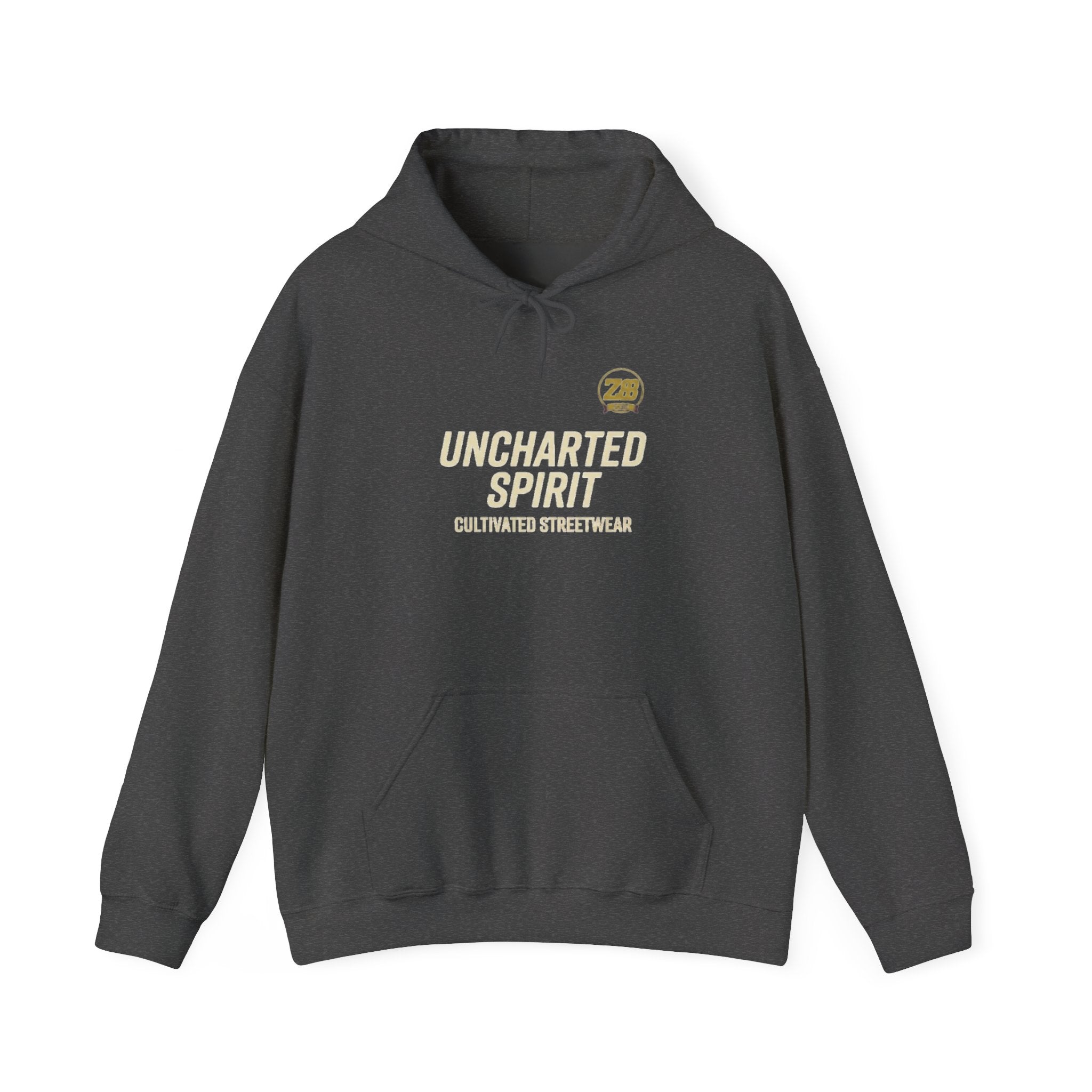 Uncharted Spirit Hoodie – Adventure Vibes Pullover with 'Uncharted Spirit' Text