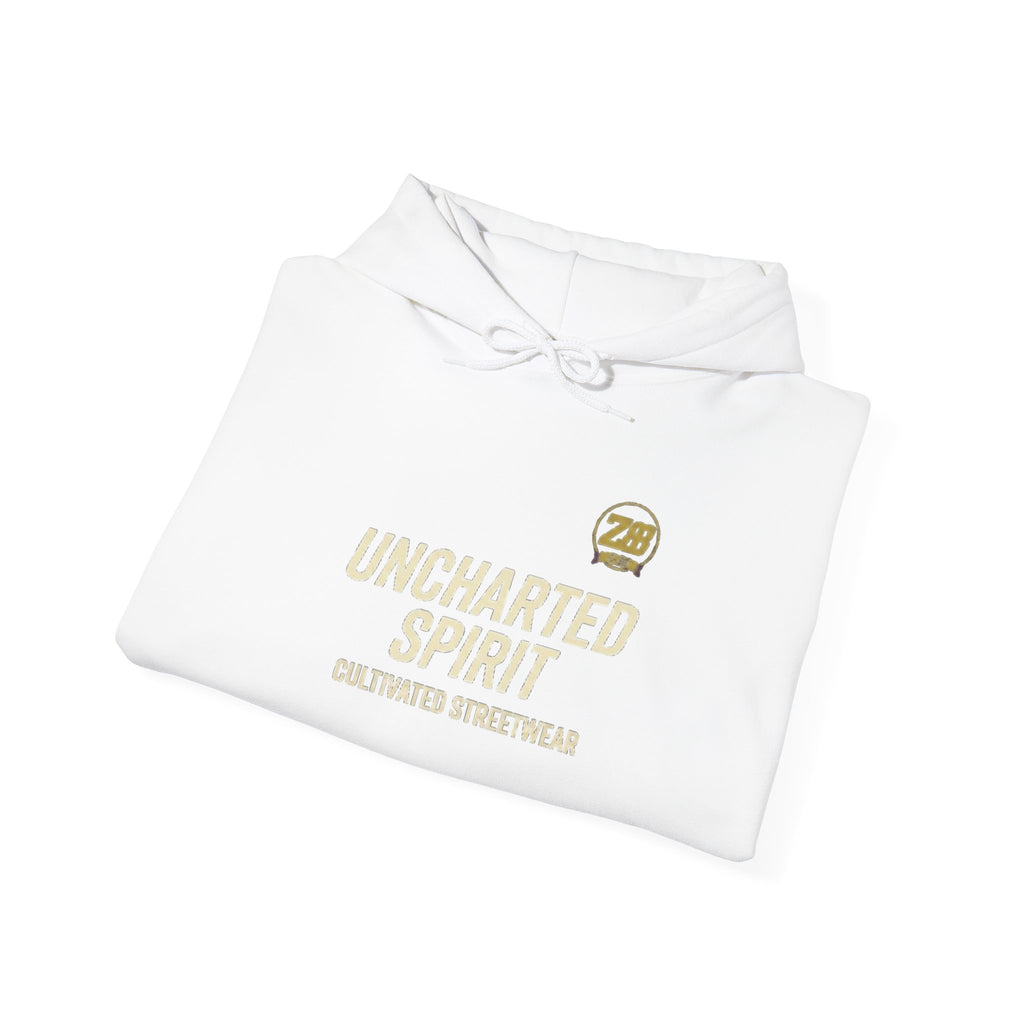 Uncharted Spirit Hoodie – Adventure Vibes Pullover with 'Uncharted Spirit' Text