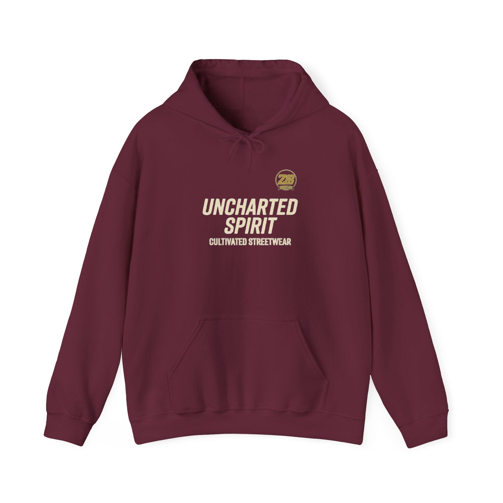 Uncharted Spirit Hoodie – Adventure Vibes Pullover with 'Uncharted Spirit' Text