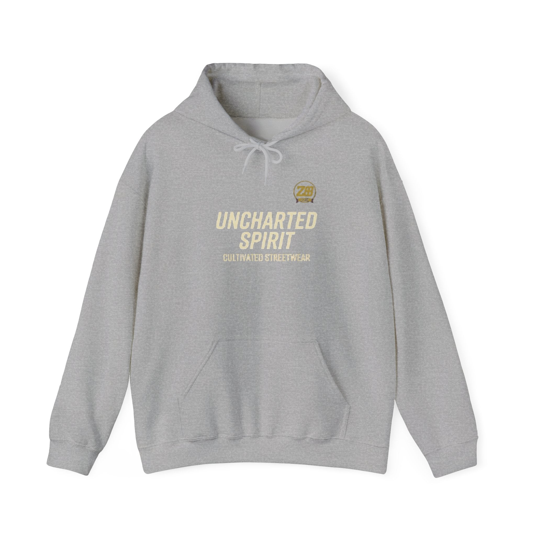Uncharted Spirit Hoodie – Adventure Vibes Pullover with 'Uncharted Spirit' Text
