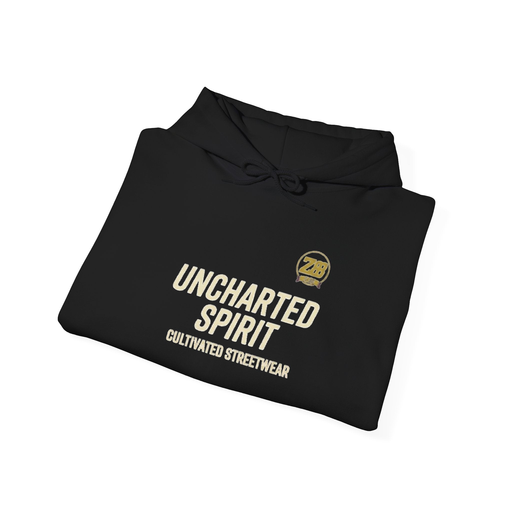 Uncharted Spirit Hoodie – Adventure Vibes Pullover with 'Uncharted Spirit' Text